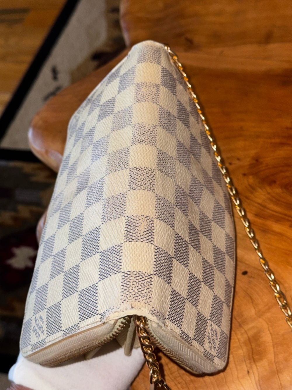 Louis Vuitton AZUR DAMIER zippy wallet vintage with unbranded chain removable - Picture 6 of 14